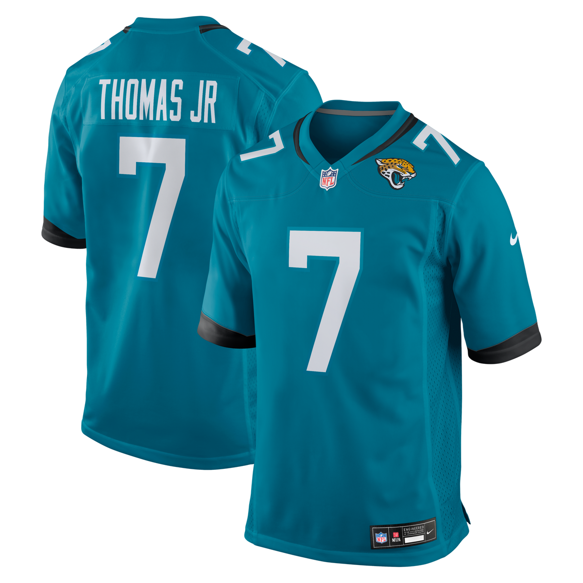 Jacksonville Jaguars Brian Thomas Jr Teal Player Game Jersey product image 1, provided for visual reference and product