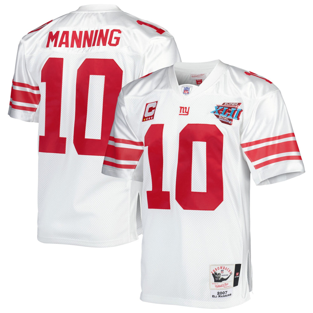 New York Giants 2007 Eli Manning White Authentic Throwback Retired Player Jersey product image 1, provided for visual