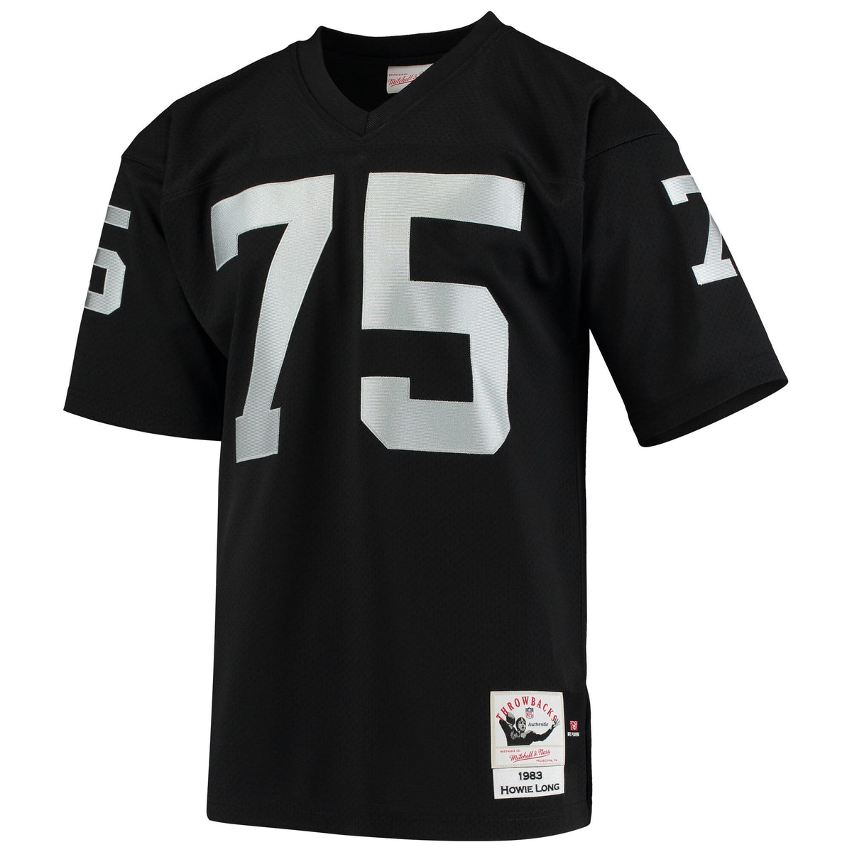 Las Vegas Raiders 1983 Howie Long Black Authentic Throwback Retired Player Jersey product image 3, provided for visual