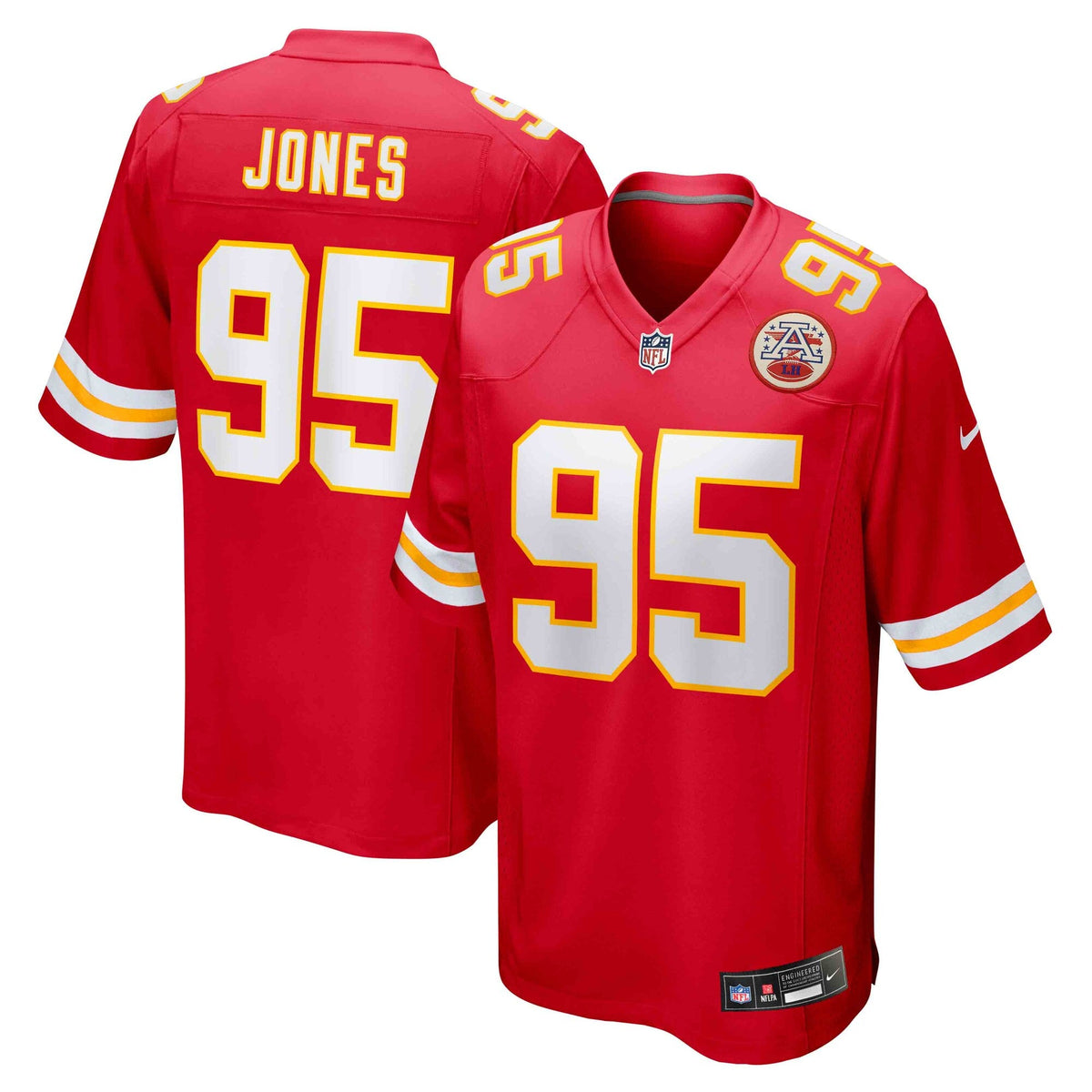Kansas City Chiefs Chris Jones Red Game Jersey product image 2, provided for visual reference and product detail review