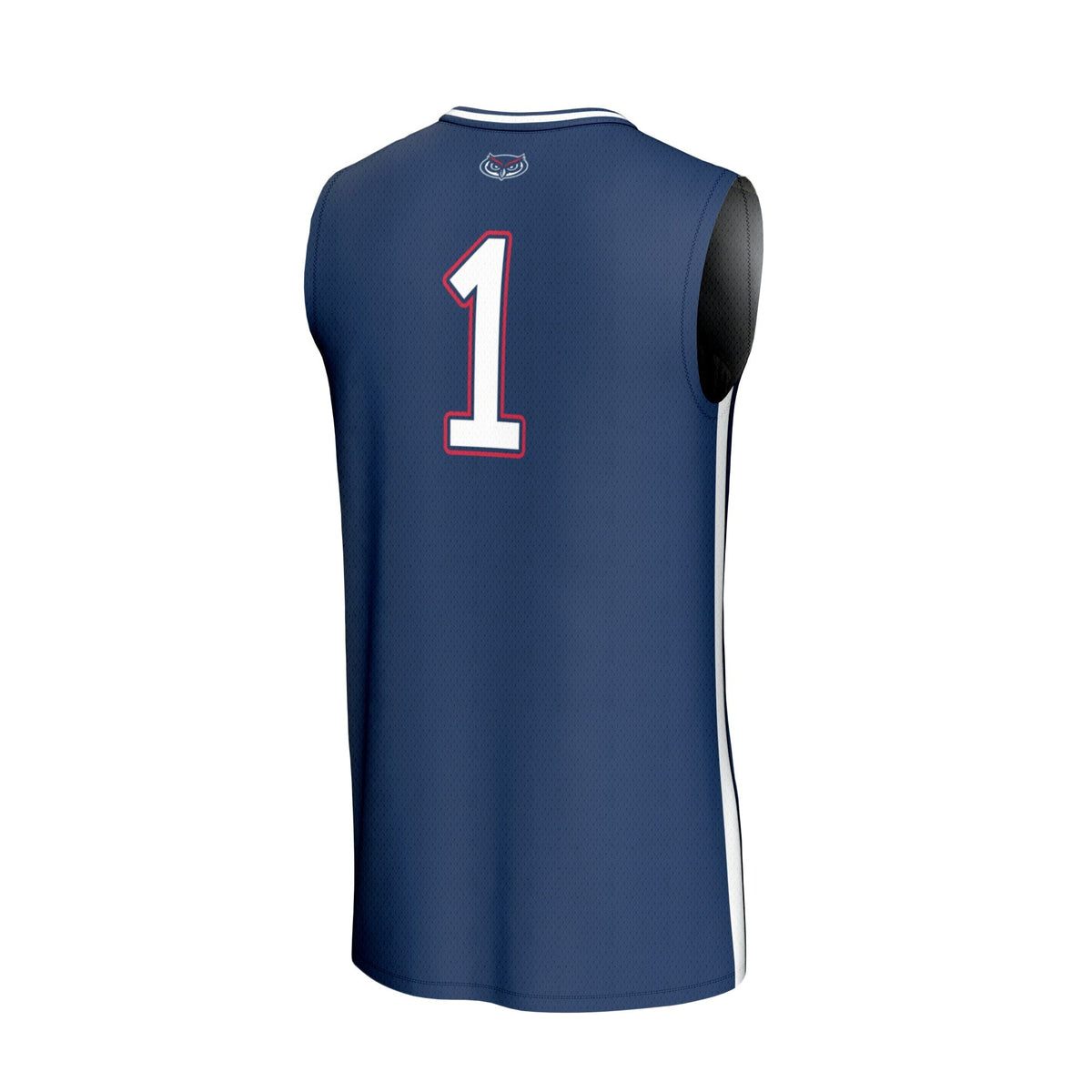 #1 Florida Atlantic Owls Lightweight Basketball Jersey - Navy product image 4, provided for visual reference and product