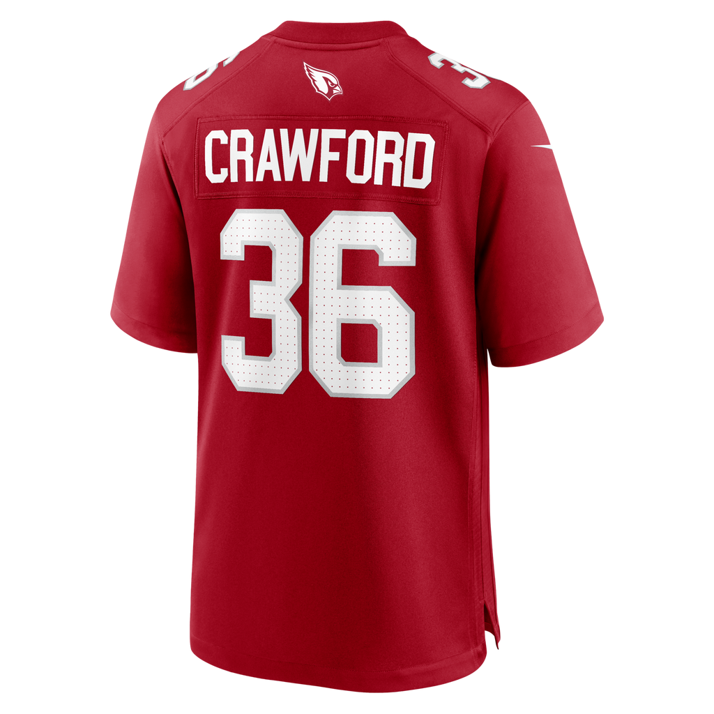 Arizona Cardinals Kitan Crawford Cardinal Team Game Jersey product image 3, provided for visual reference and product detail