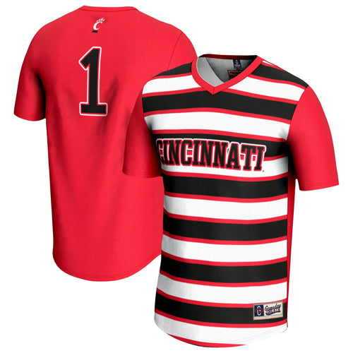 #1 Cincinnati Bearcats Lightweight Soccer Fashion Jersey - Red product image 2, provided for visual reference and product