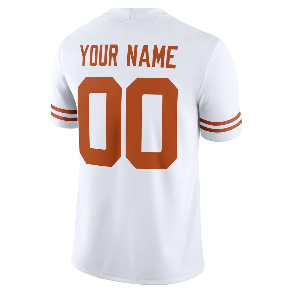 Texas Longhorns White Custom Game Jersey - White product image 4, provided for visual reference and product detail review