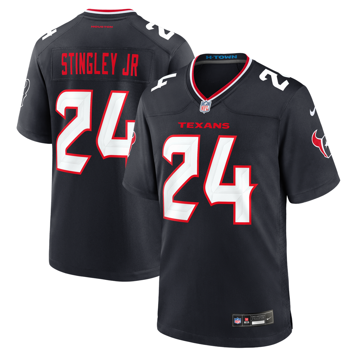 Houston Texans Derek Stingley Jr. Navy Game Jersey product image 1, provided for visual reference and product detail review