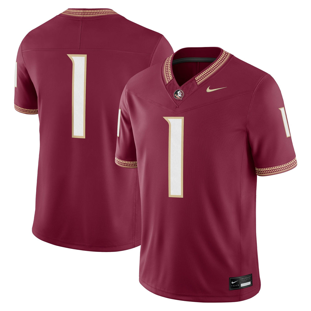 #1 Florida State Seminoles Home Vapor F.U.S.E. Stitched Limited Jersey - Garnet product image 2, provided for visual