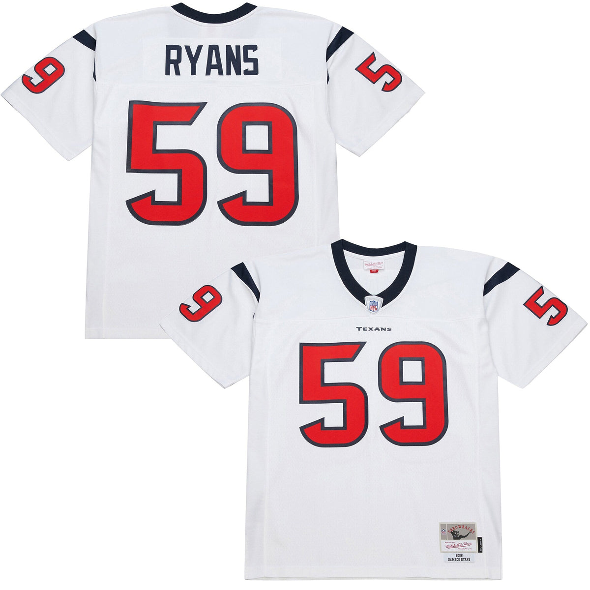 Houston Texans DeMeco Ryans White 2006 Legacy Replica Jersey product image 2, provided for visual reference and product