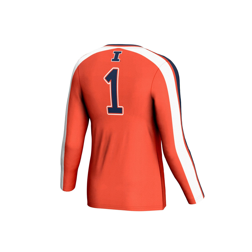 Illinois Fighting Illini #1 Lightweight Volleyball Fashion Jersey - Orange product image 4, provided for visual reference