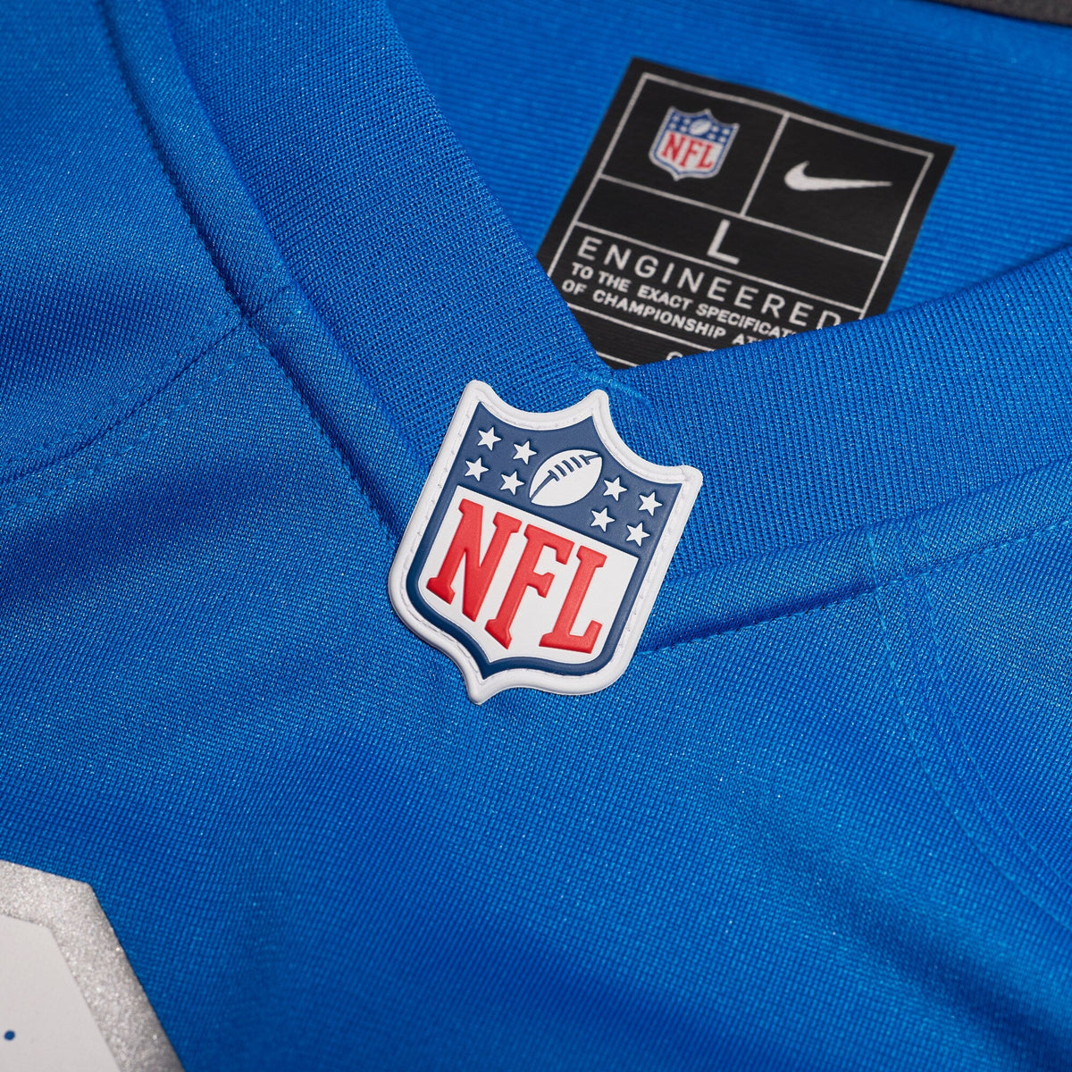 Detroit Lions Sam LaPorta Blue Game Jersey product image 7, provided for visual reference and product detail review