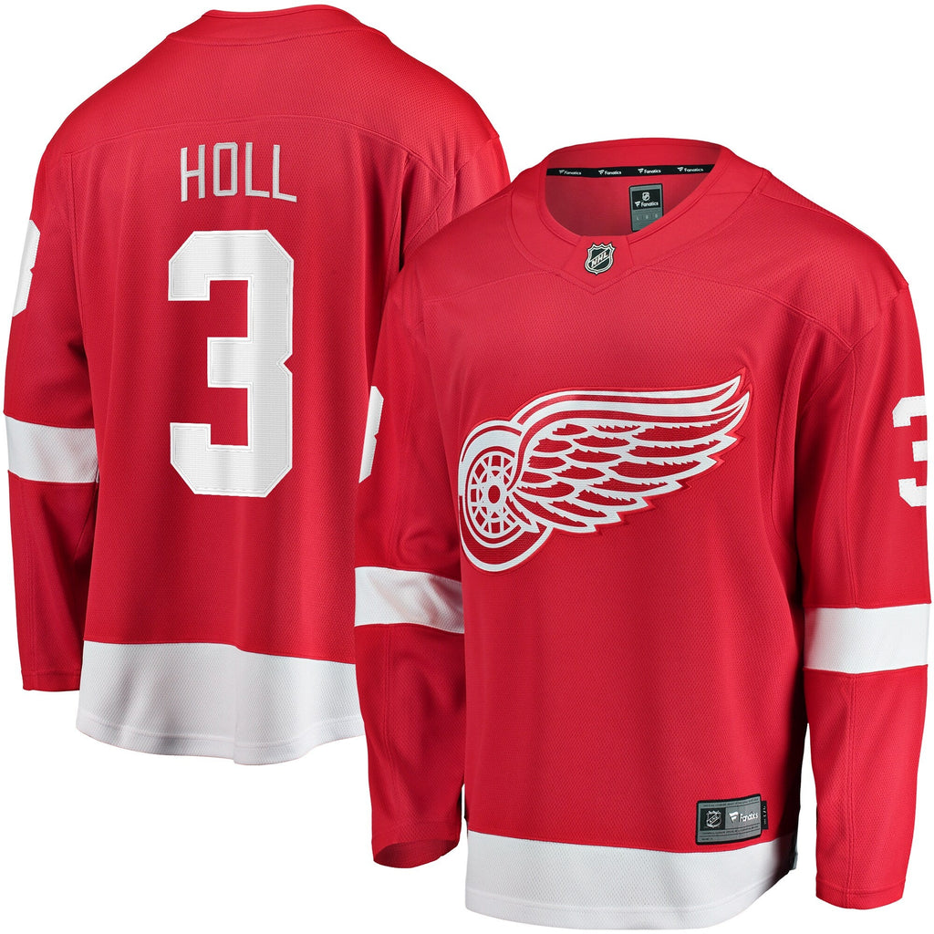 Detroit Red Wings Justin Holl Red Home Breakaway Jersey product image 1, provided for visual reference and product detail