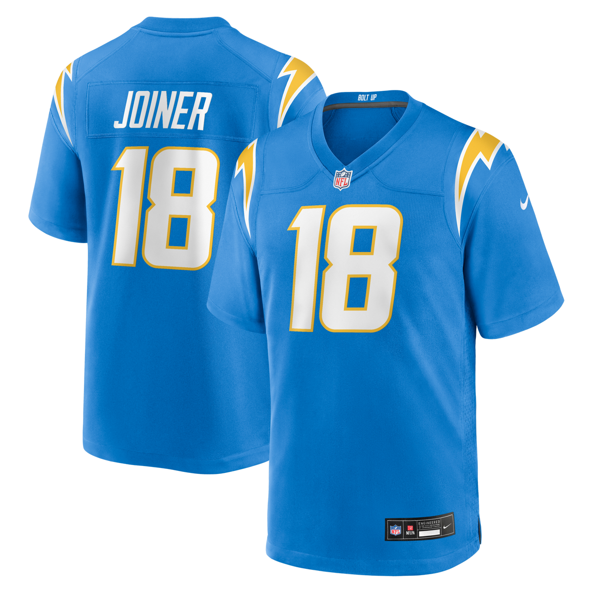 Los Angeles Chargers Charlie Joiner Powder Blue Game Retired Player Jersey product image 1, provided for visual reference