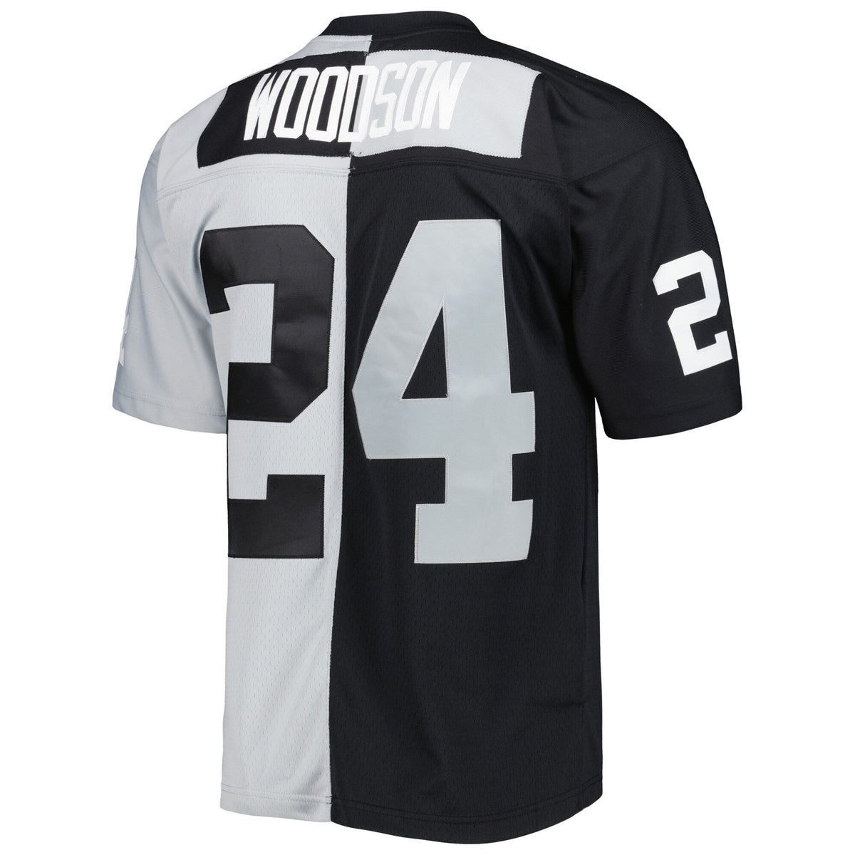 Las Vegas Raiders Charles Woodson Black/Silver 1998 Split Legacy Replica Jersey product image 4, provided for visual