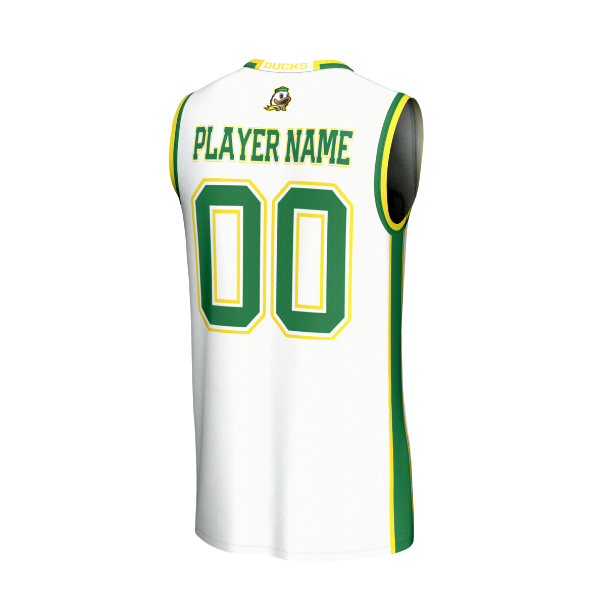 Oregon Ducks Lightweight Collegiate Basketball NIL Pick-A-Player Fashion Jersey - White product image 4, provided for visual