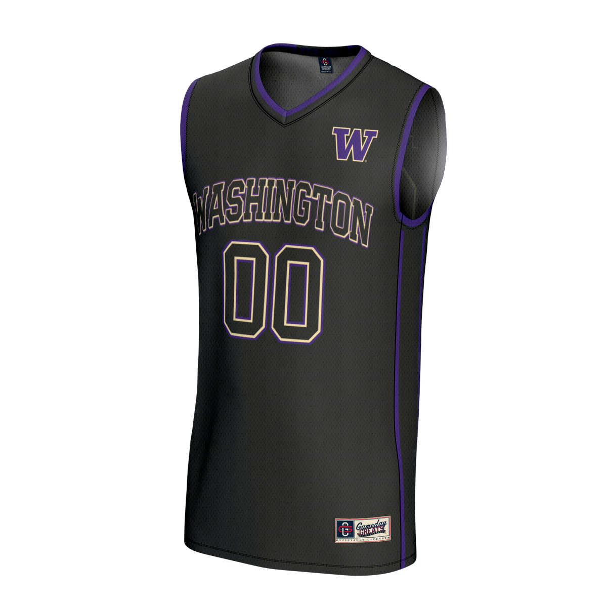 Washington Huskies Lightweight Collegiate Basketball NIL Pick-A-Player Fashion Jersey - Black product image 3, provided for
