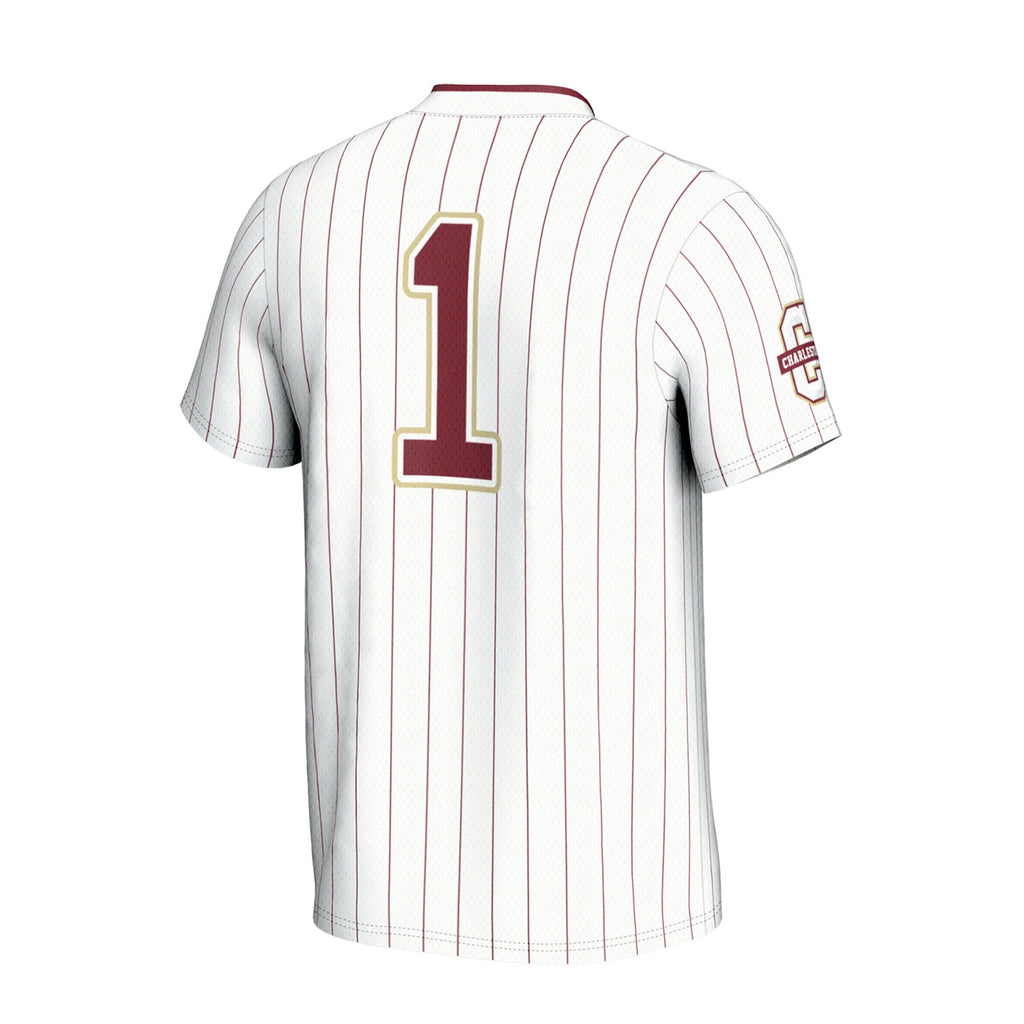Charleston Cougars Lightweight Collegiate Softball Fashion Jersey - White product image 4, provided for visual reference and