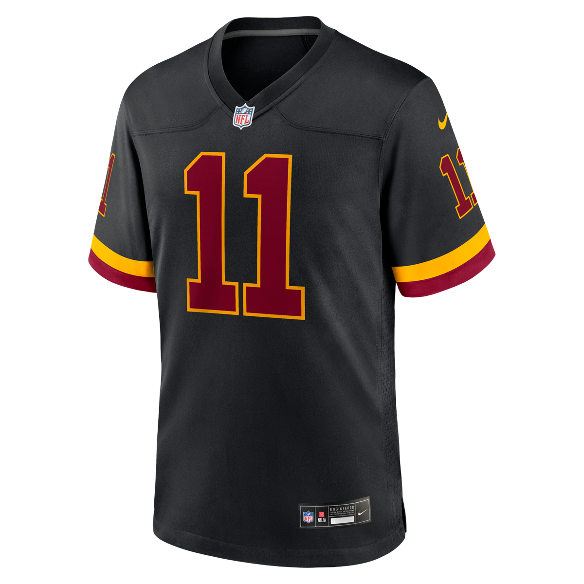 Washington Commanders Luke McCaffrey Black Hail Raiser Alternate Game Jersey product image 3, provided for visual reference