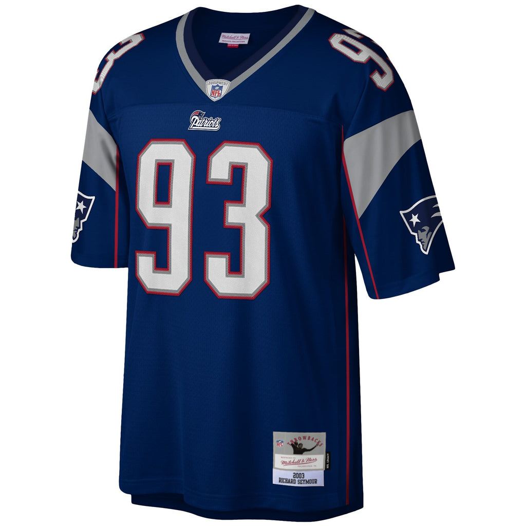 New England Patriots Richard Seymour Navy Legacy Replica Jersey product image 3, provided for visual reference and product