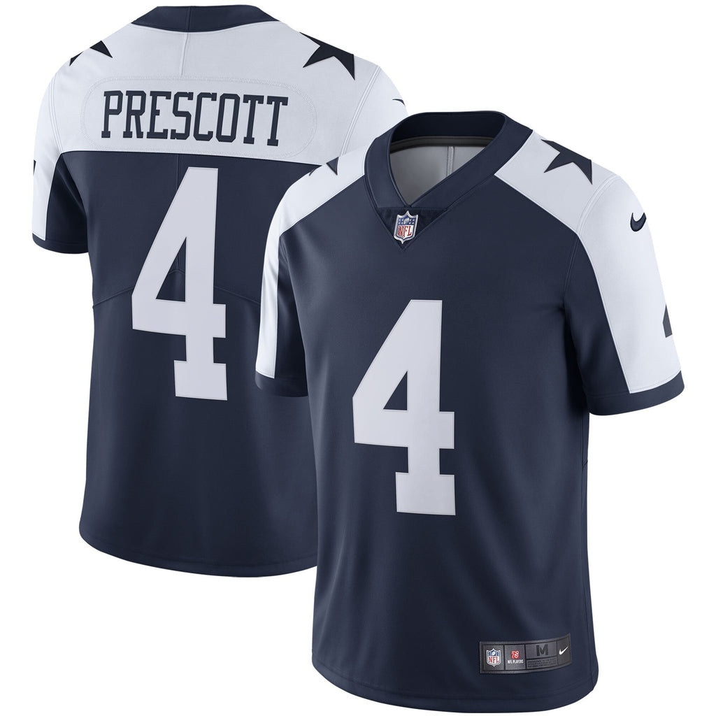 Dallas Cowboys Dak Prescott Navy Alternate Vapor Limited Jersey product image 2, provided for visual reference and product