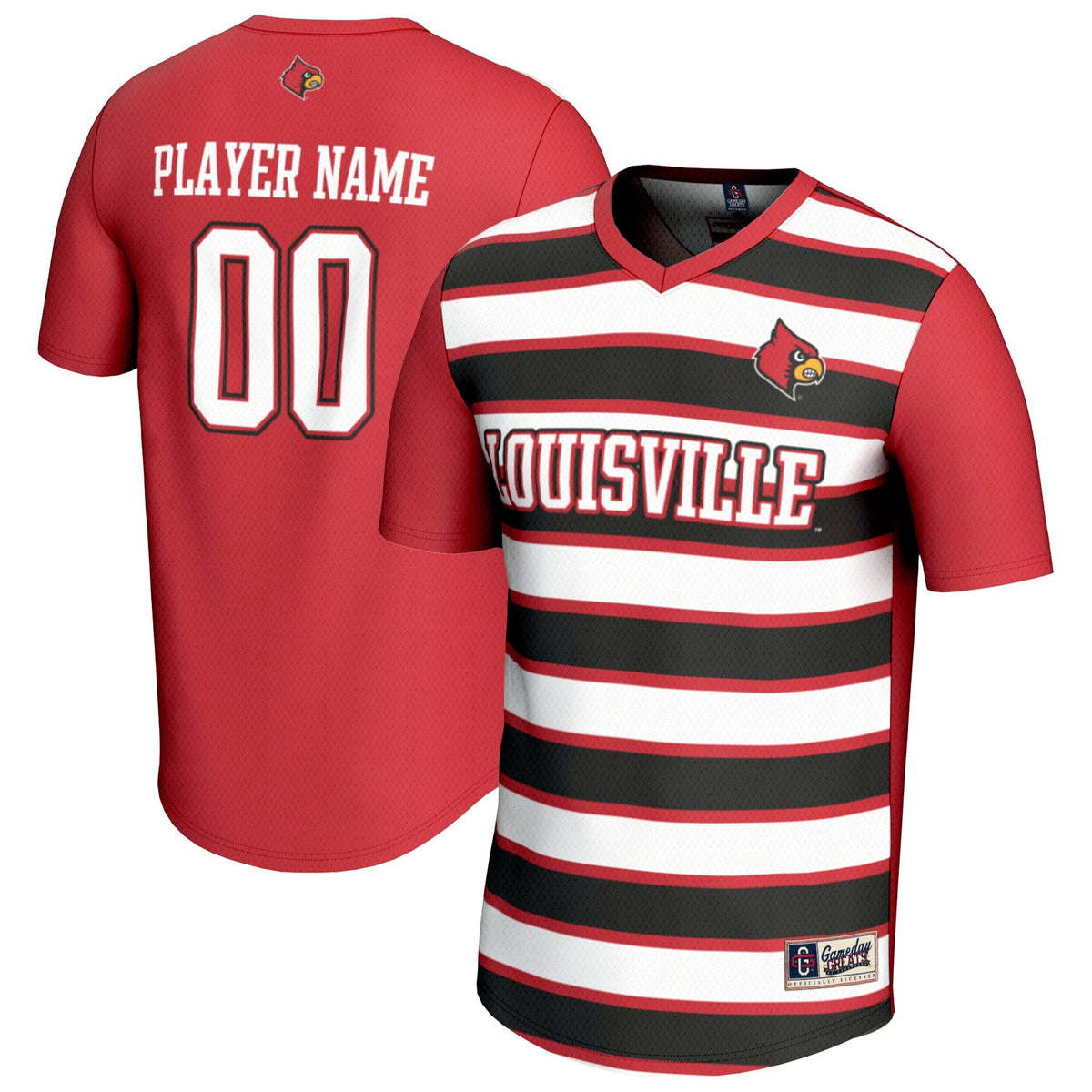 Louisville Cardinals Soccer NIL Pick-A-Player Fashion Jersey - Red product image 1, provided for visual reference and