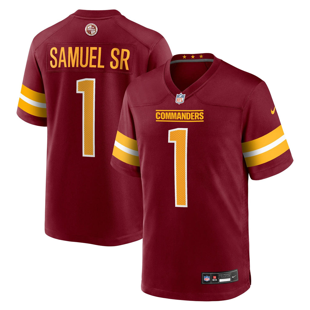 Washington Commanders Deebo Samuel Sr Burgundy Game Player Jersey product image 1, provided for visual reference and product