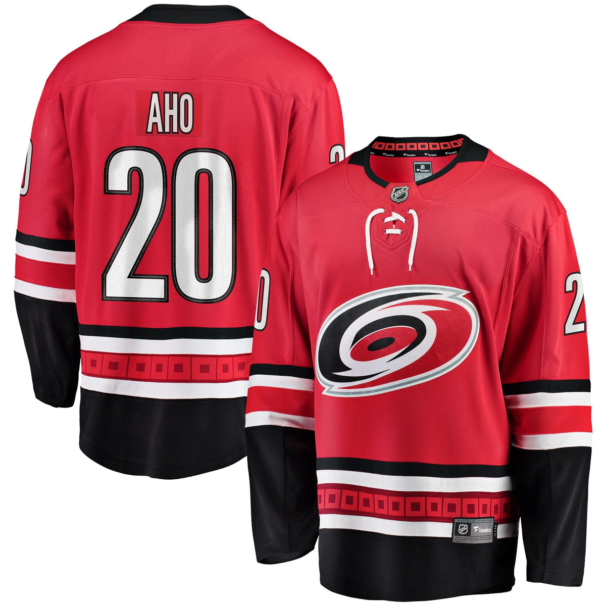 Carolina Hurricanes Sebastian Aho Red Alternate Breakaway Player Jersey product image 1, provided for visual reference and