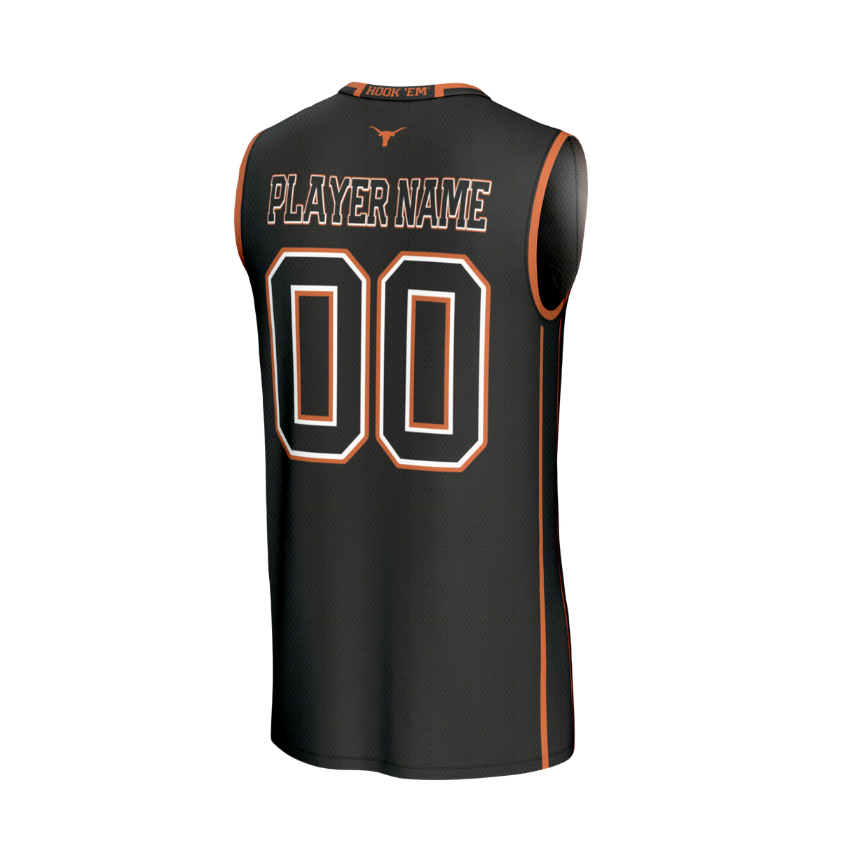Texas Longhorns Lightweight Collegiate Basketball NIL Pick-A-Player Fashion Jersey - Black product image 4, provided for