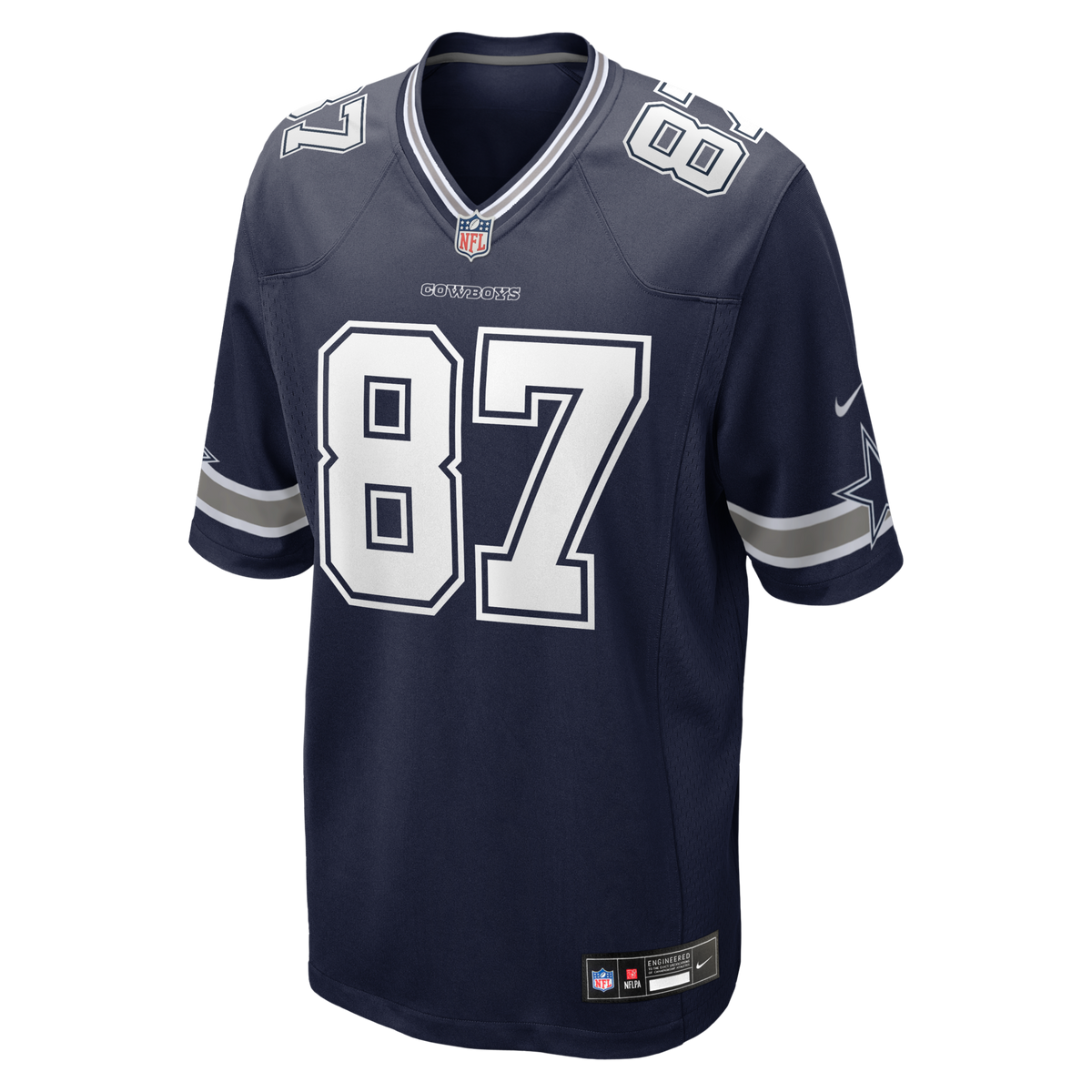 Dallas Cowboys Jake Ferguson Navy Team Game Jersey product image 2, provided for visual reference and product detail review