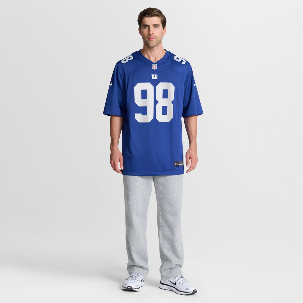 New York Giants D.J. Reader Royal Game Jersey product image 5, provided for visual reference and product detail review