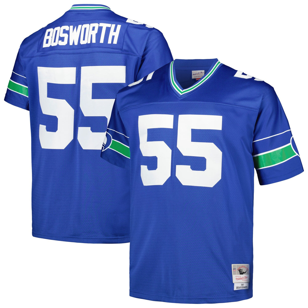 Seattle Seahawks Brian Bosworth Royal Big & Tall 1987 Legacy Retired Player Jersey product image 2, provided for visual