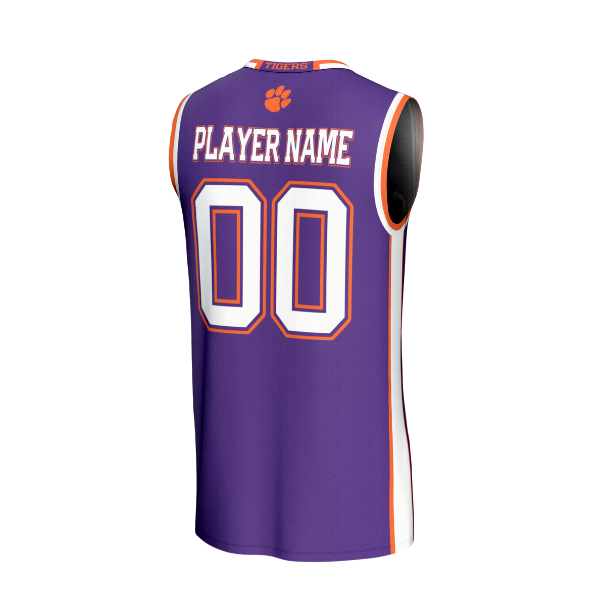 Clemson Tigers Lightweight Collegiate Basketball NIL Pick-A-Player Fashion Jersey - Purple product image 4, provided for