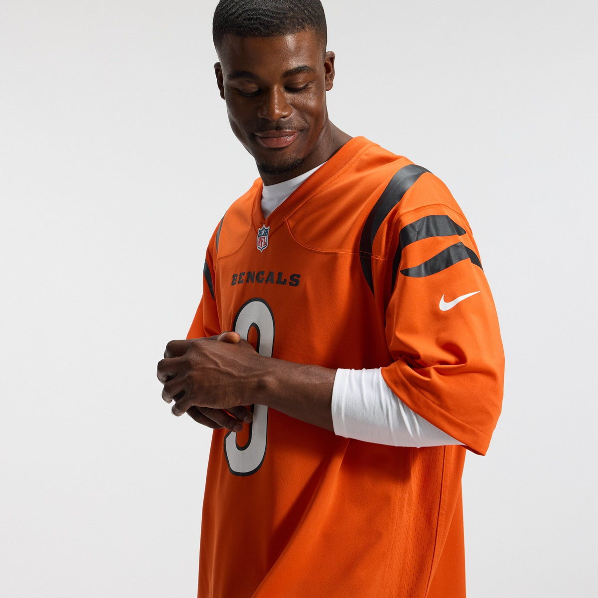 Cincinnati Bengals Joe Burrow Orange Alternate Game Jersey product image 11, provided for visual reference and product