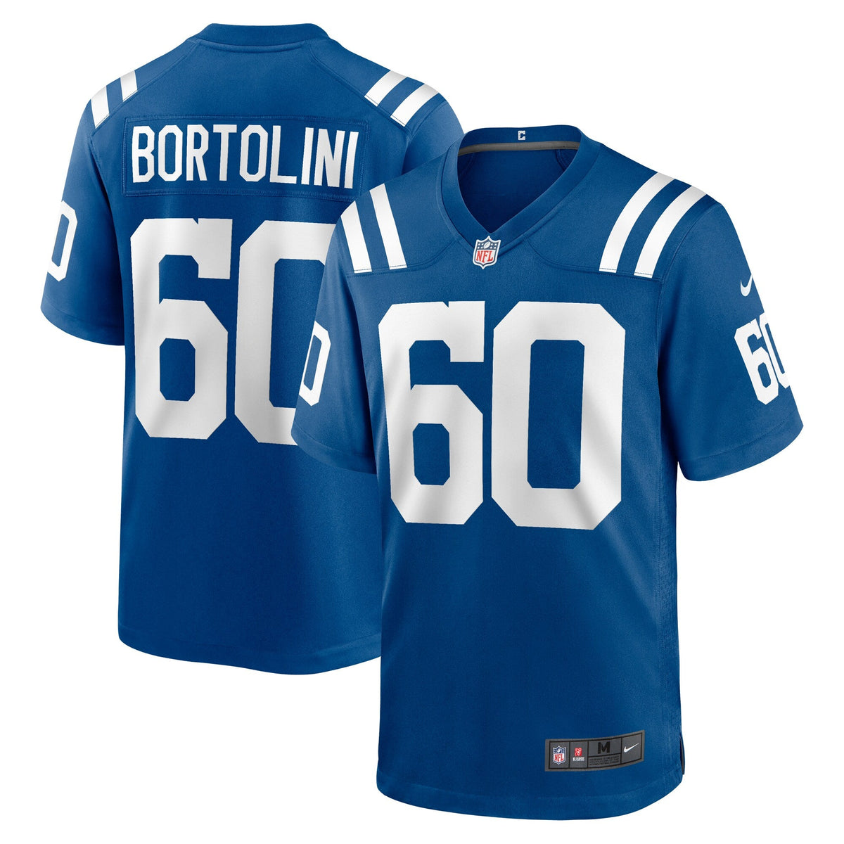 Indianapolis Colts Tanor Bortolini Royal Game Jersey product image 2, provided for visual reference and product detail review