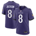Baltimore Ravens Lamar Jackson Purple Team Game Jersey product image 1, provided for visual reference and product detail