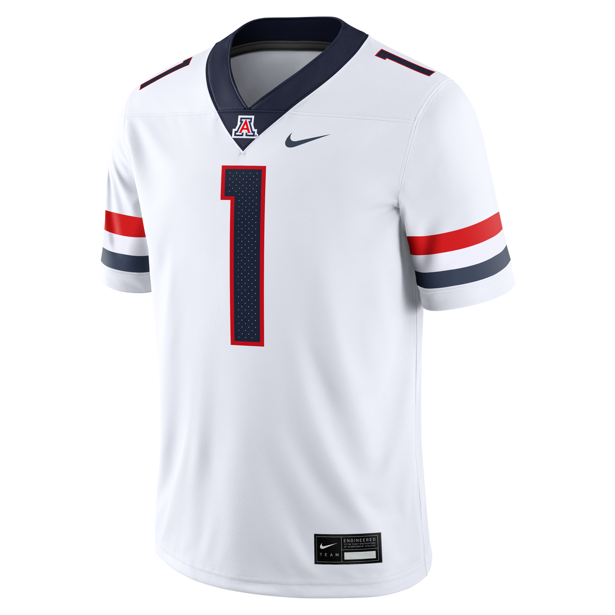 #1 Arizona Wildcats Road Game Football Jersey - White product image 3, provided for visual reference and product detail