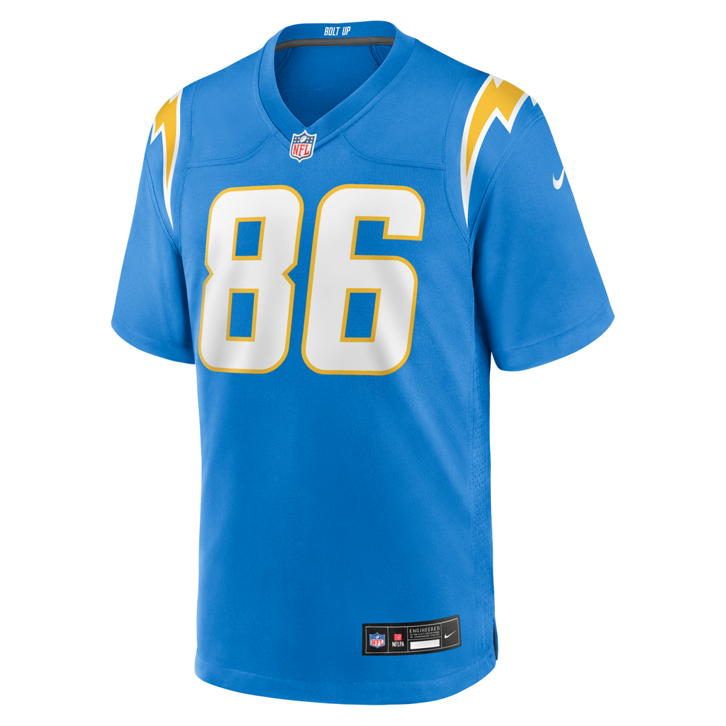 Los Angeles Chargers Oronde Gadsden Powder Blue Team Game Jersey product image 2, provided for visual reference and product