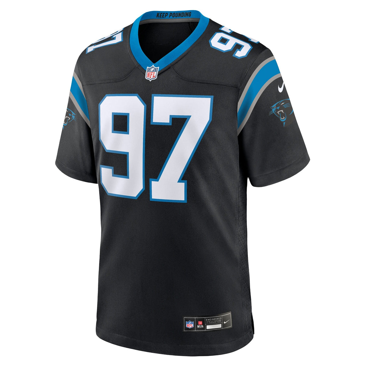 Carolina Panthers Bobby Brown III Black Team Game Jersey product image 3, provided for visual reference and product detail