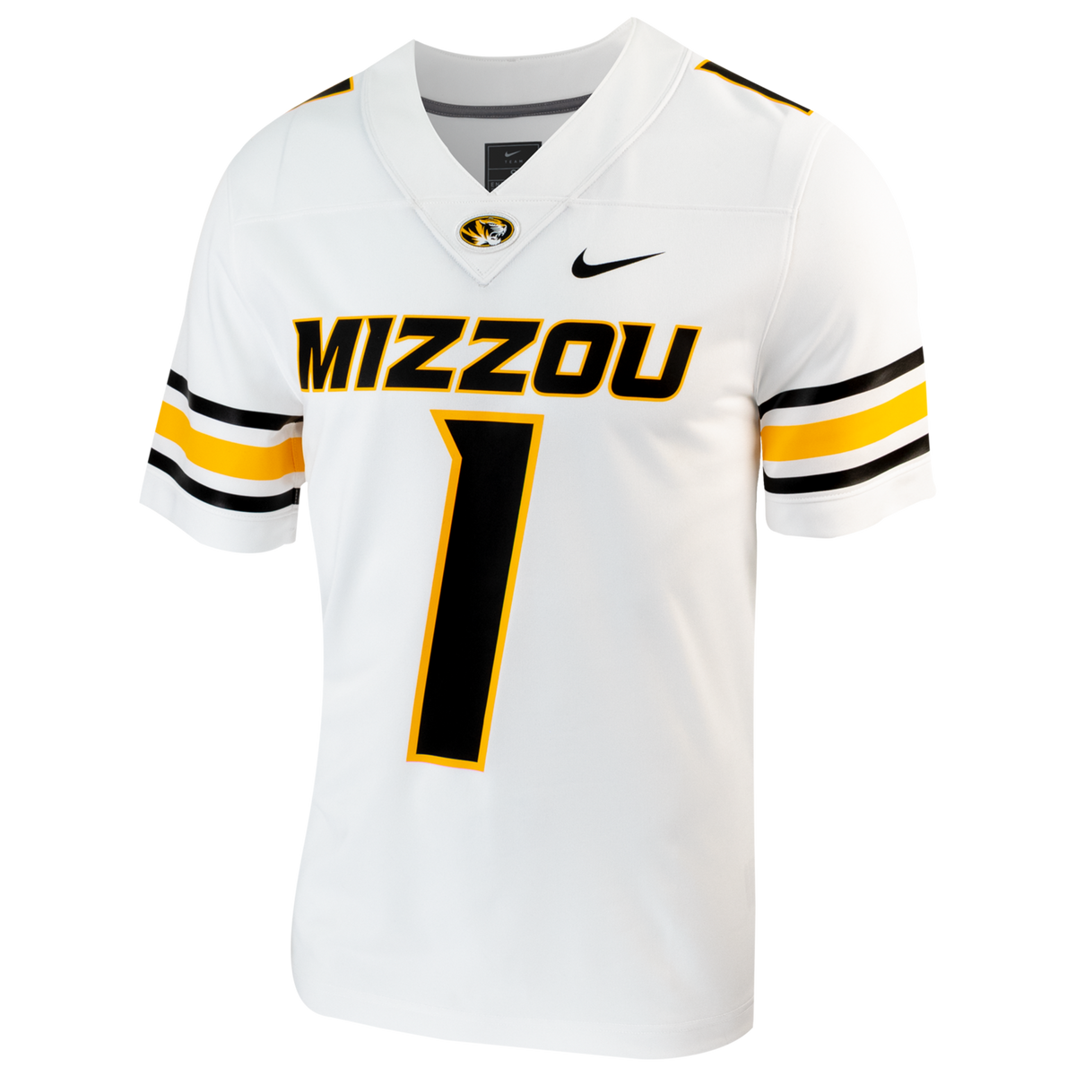 #1 Missouri Tigers Replica Football Jersey - White product image 3, provided for visual reference and product detail review