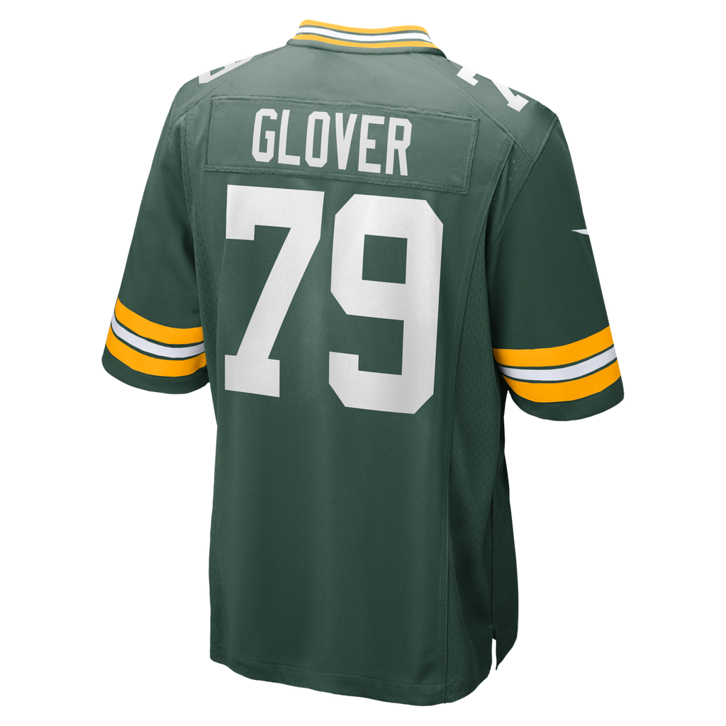 Green Bay Packers Travis Glover Green Game Jersey product image 3, provided for visual reference and product detail review