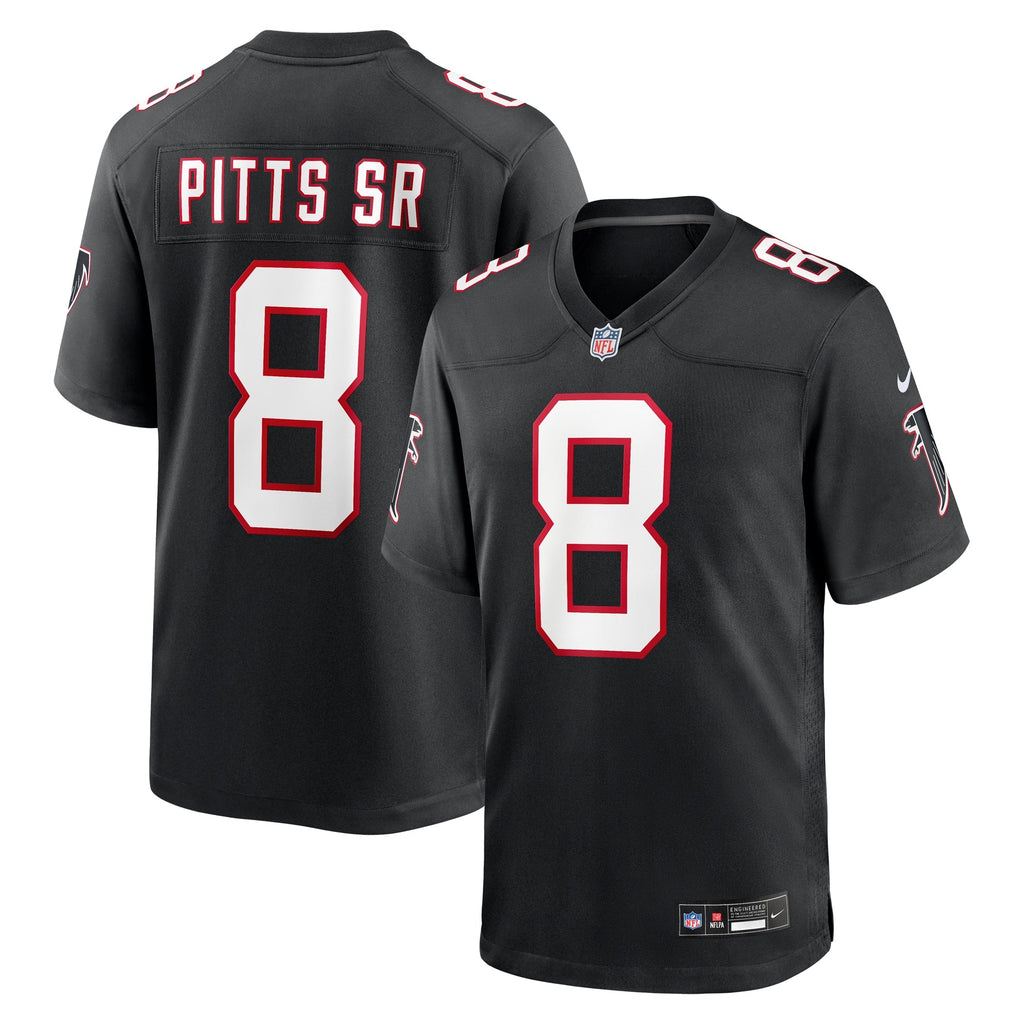 Atlanta Falcons Kyle Pitts Sr. Black Alternate Game Jersey product image 1, provided for visual reference and product detail