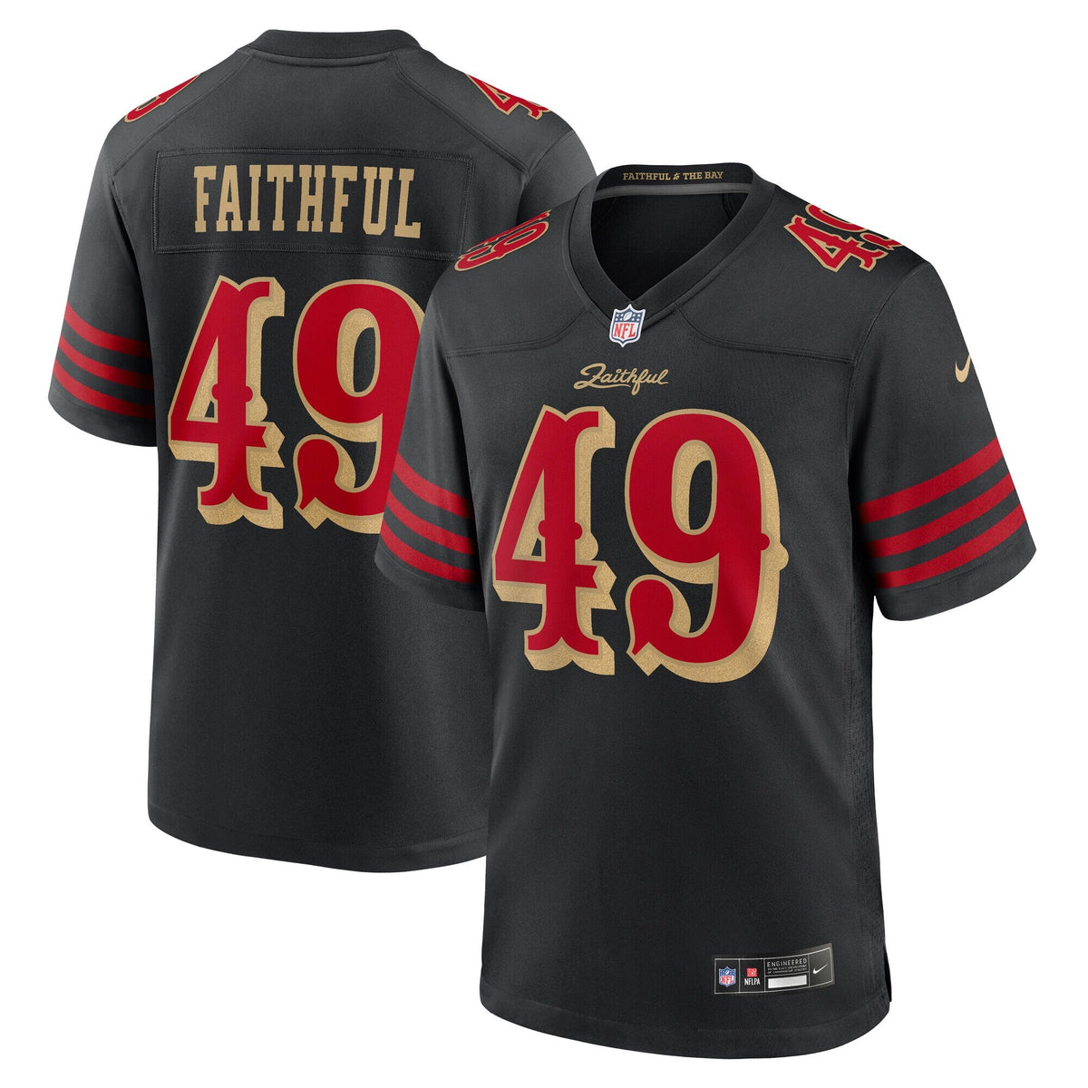 San Francisco 49ers The Faithful Black 2025 Rivalries Collection Game Jersey product image 1, provided for visual reference