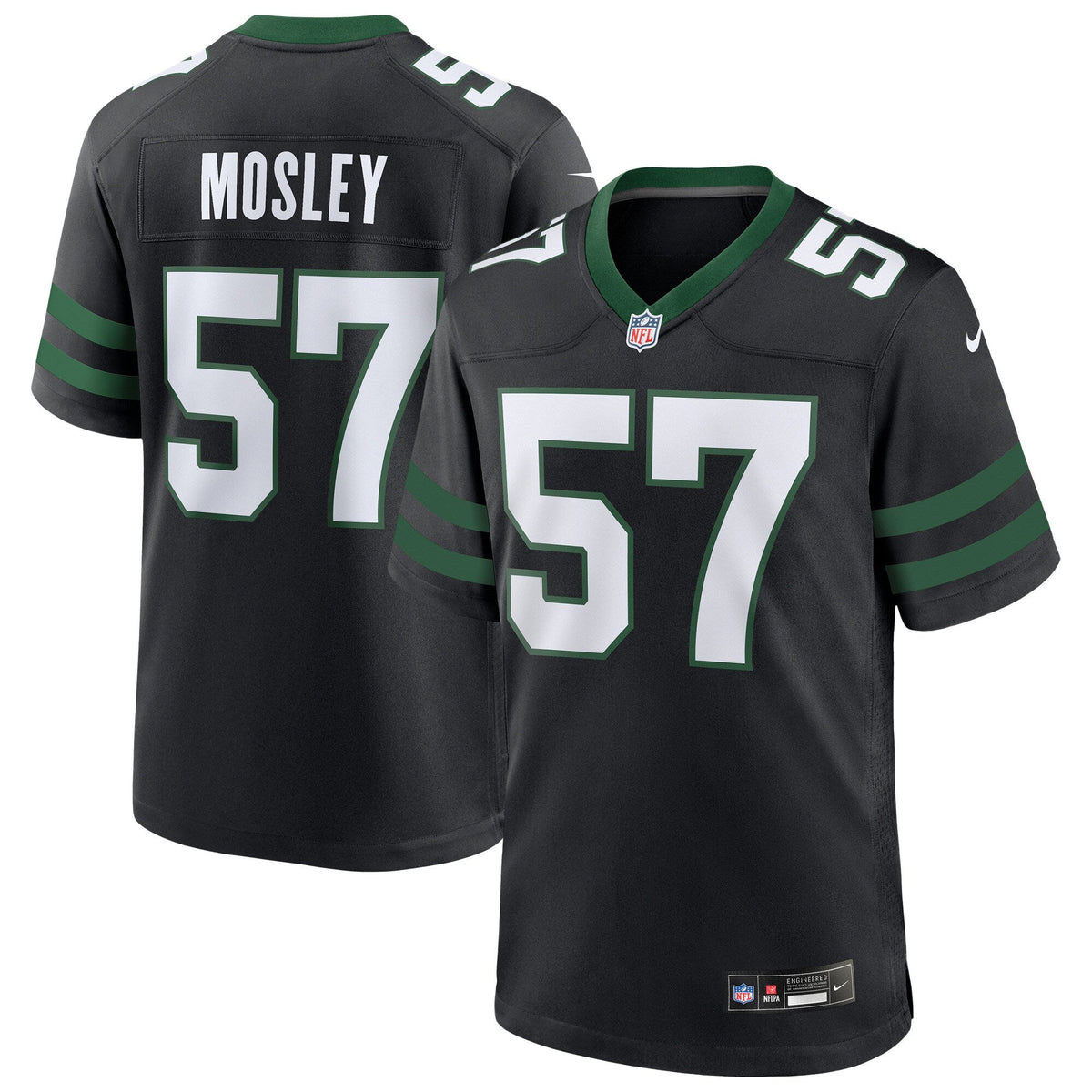 New York Jets C.J. Mosley Legacy Black Alternate Game Jersey product image 2, provided for visual reference and product