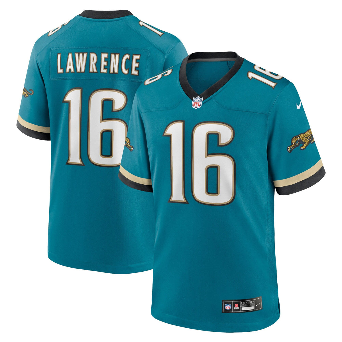 Jacksonville Jaguars Trevor Lawrence Teal Prowler Throwback Player Game Jersey product image 1, provided for visual