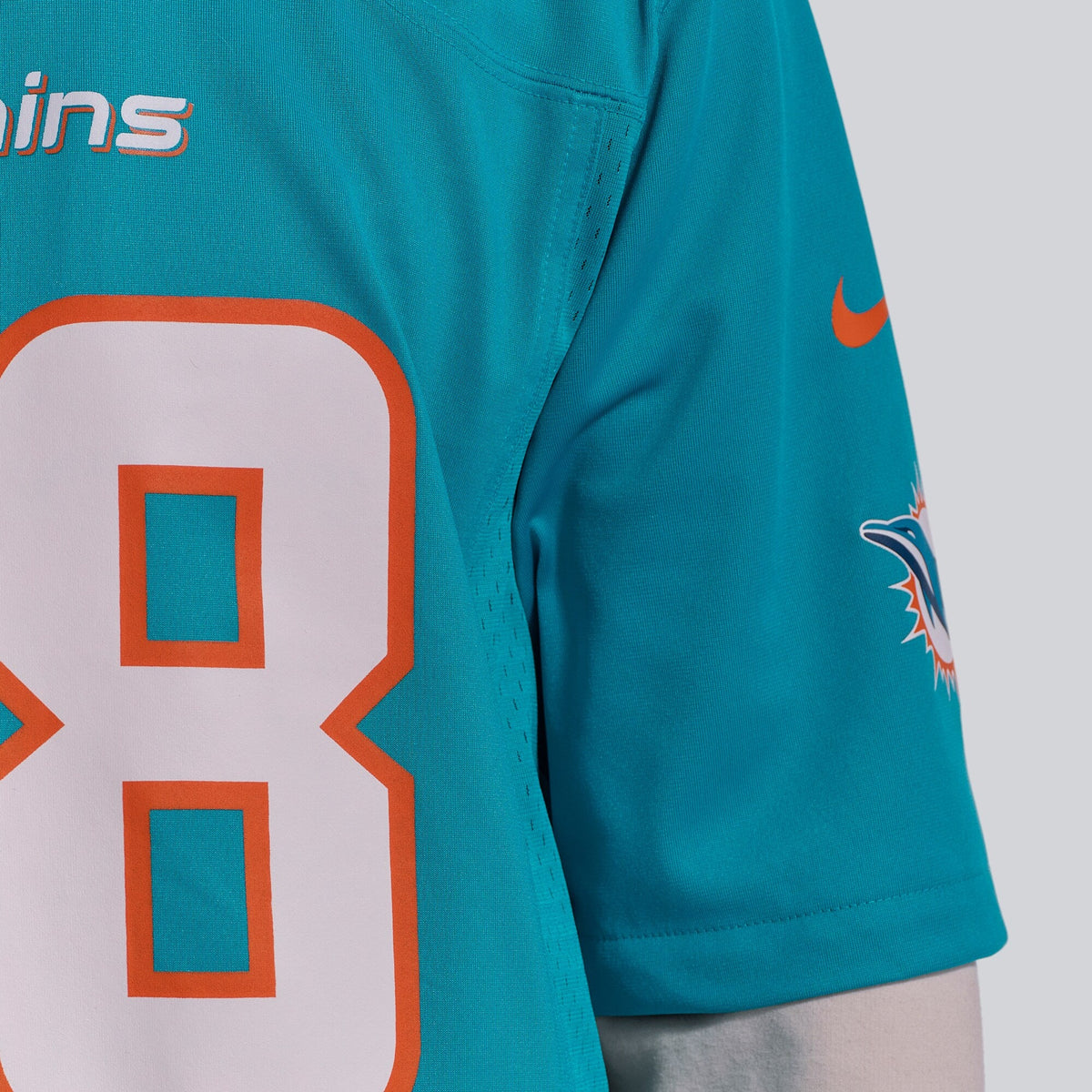 Miami Dolphins Devon Achane Aqua Player Game Jersey product image 13, provided for visual reference and product detail review