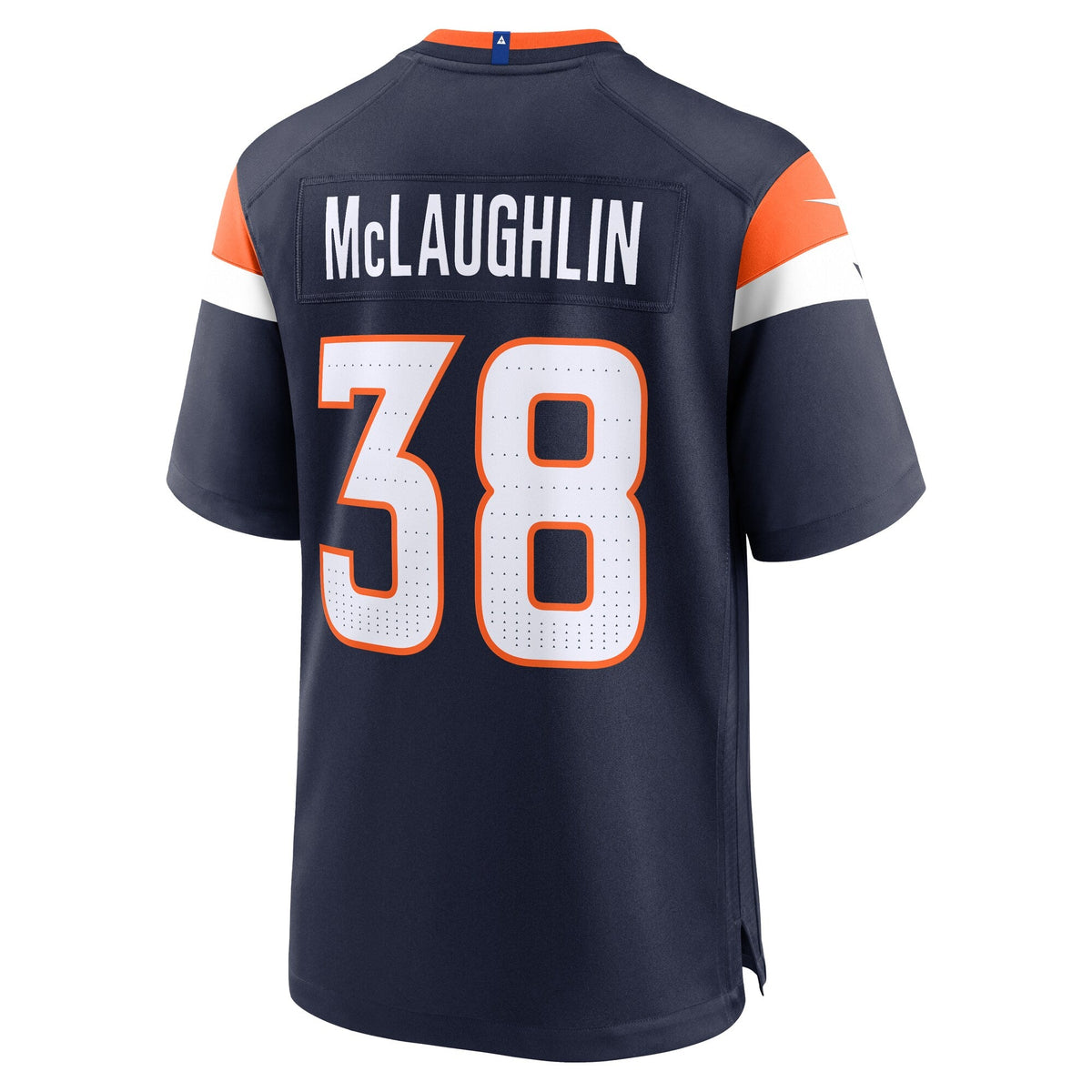 Denver Broncos Jaleel McLaughlin Navy Alternate Game Jersey product image 4, provided for visual reference and product
