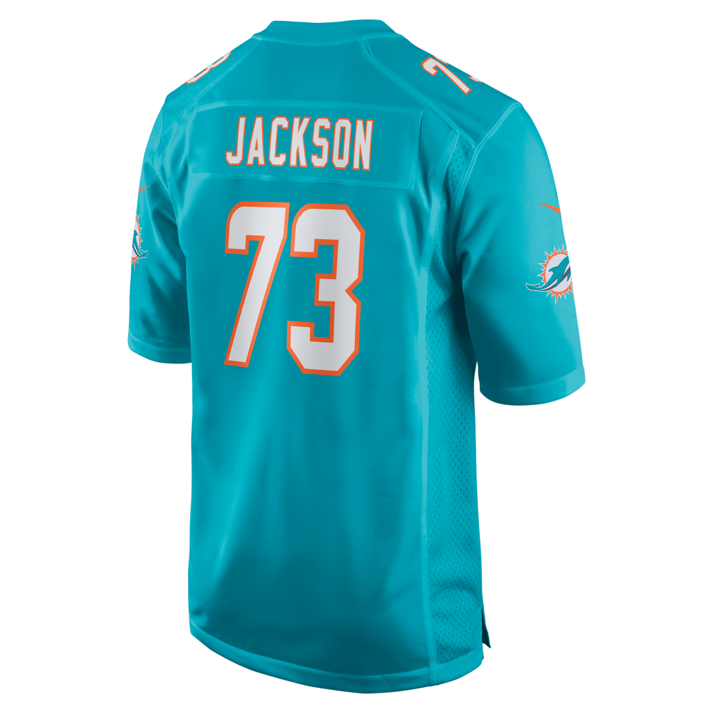 Miami Dolphins Austin Jackson Aqua Game Jersey product image 3, provided for visual reference and product detail review