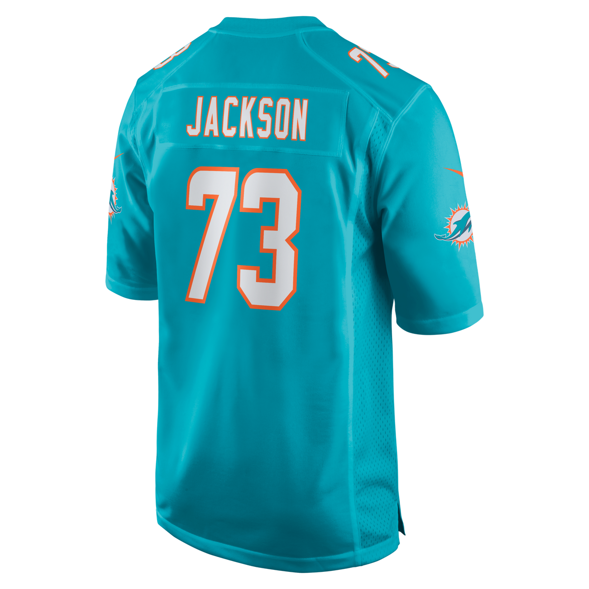 Miami Dolphins Austin Jackson Aqua Game Jersey product image 3, provided for visual reference and product detail review
