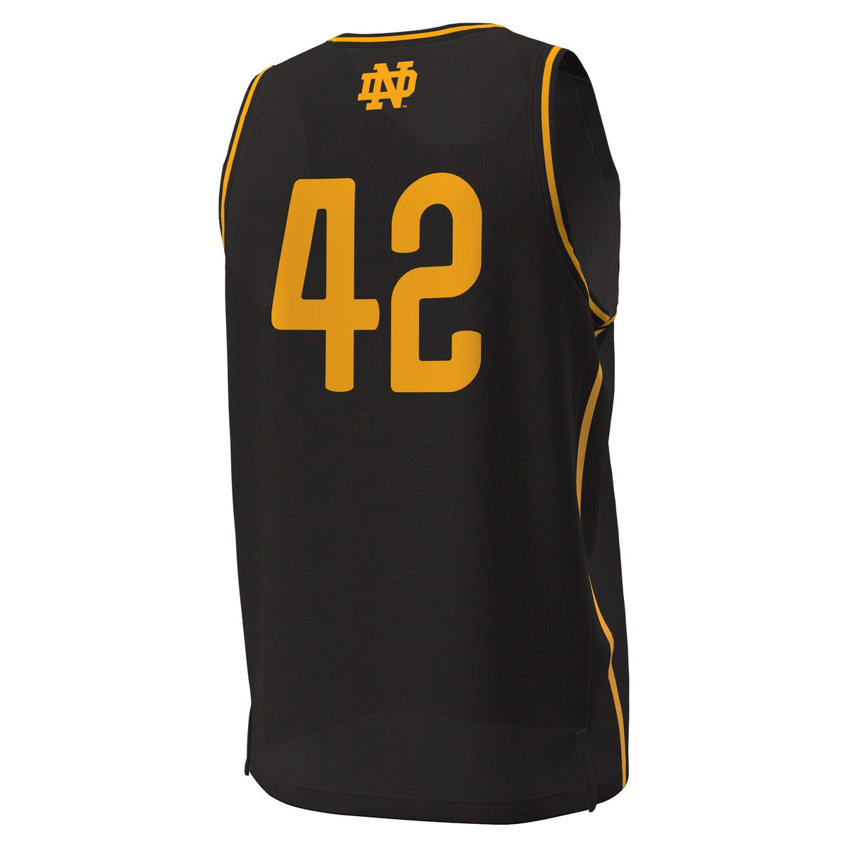 #42 Notre Dame Fighting Irish The Bend Replica Basketball Jersey - Black product image 4, provided for visual reference and