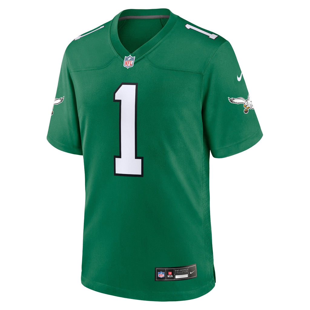 Philadelphia Eagles Jalen Hurts Kelly Green Alternate Game Player Jersey product image 3, provided for visual reference and