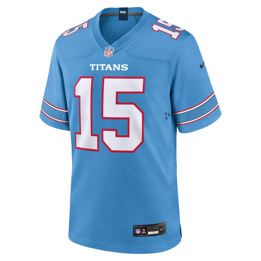 Tennessee Titans Keldric Faulk Light Blue Team Game Jersey product image 3, provided for visual reference and product detail