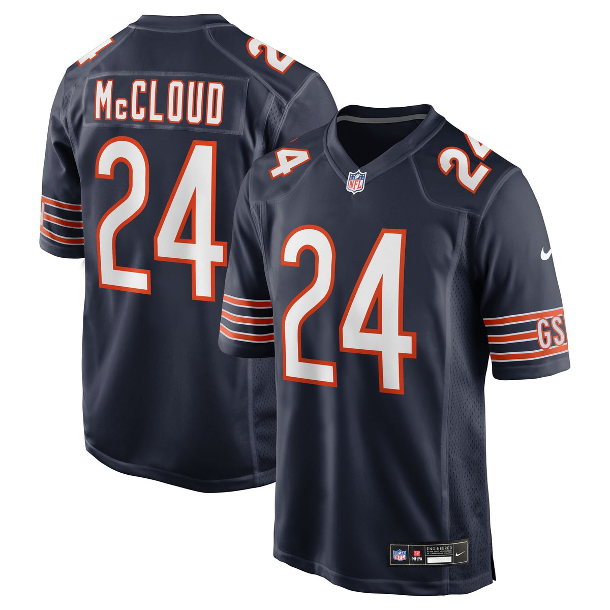 Chicago Bears Nick McCloud Navy Team Game Jersey product image 1, provided for visual reference and product detail review